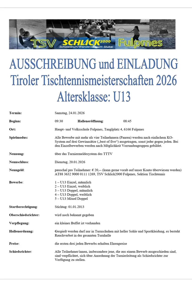 Ausschreibung U13EM
